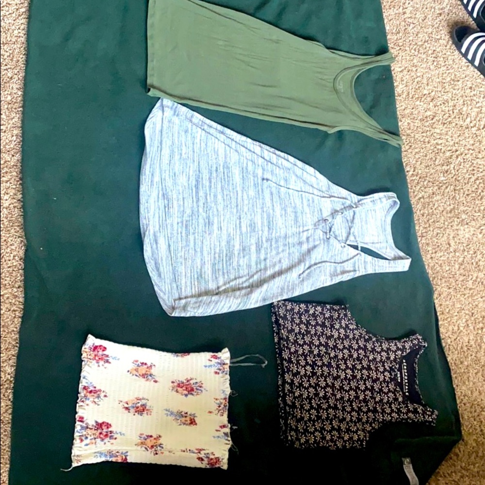 3 summer tank tops and 1 tube top all size XS
